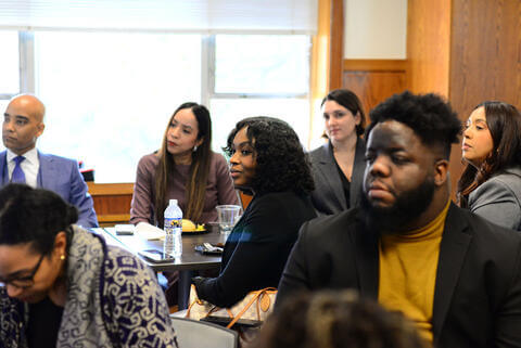 Group of people looking forward